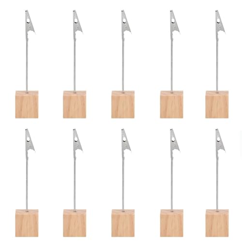 Fotohalter mit Klammern,10 PCS Memo Clip Halter Ständer Sitzkartenhalter Bilder mit Krokodilklemme Photocard Holder Fotohalter Clip Einzeln für Bilder Karte Hinweis Büroklammer von Funngy