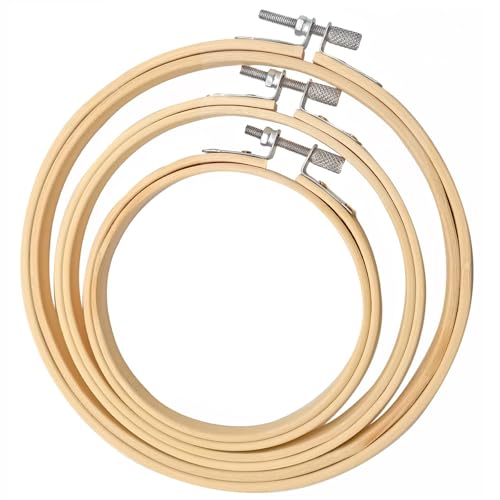 Stickrahmen,3 PCS Runder Stickrahmen aus Bambus Set 3 Größen 10/15/18 cm Verstellbarer Kreuzstich-Rahmen für Stickerei DIY und Kunsthandwerk Ideal für Anfänger und Erwachsene Stickrahmen,3 PCS Runder Stickrahmen aus Bambus Set 3 Größen 10/15/18 cm Verstellbarer Kreuzstich-Rahmen für Stickerei DIY und Kunsthandwerk Ideal für Anfänger und Erwachsene von Funngy