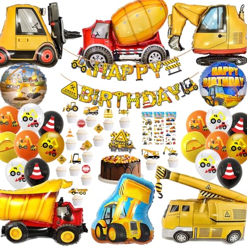 Funnity Bagger Ballon Set, Bagger Kindergeburtstag Deko, Baustelle Geburtstag Deko Party Dekoration, Bagger Luftballons und Bagger Deko Kuchen, Junge Bagger Deko Kindergeburtstag Funnity Bagger Ballon Set, Bagger Kindergeburtstag Deko, Baustelle Geburtstag Deko Party Dekoration, Bagger Luftballons und Bagger Deko Kuchen, Junge Bagger Deko Kindergeburtstag von Funnity