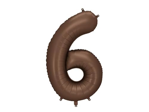 Folienballon Nummer 6 Mokka - FB1S-6-494 by Funny Balloons Miami LLC von Funny Balloons Miami LLC