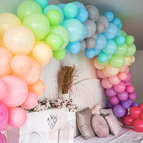 Funny Papi Luftballons Macaron 110 Stück - 11 Party Farben Latex - Pastell Luftballon Geburtstag für Luft & Helium - Ballons für Baby Party, Kindergeburtstag und Hochzeit, Dekoration von Funny Papi
