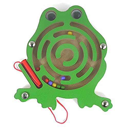 FunnyGoo Mini Pen Driving Labyrinth aus Holzperlen für Kinder ab 3 Jahren - Perfect Xmas (Frog) von FunnyGoo