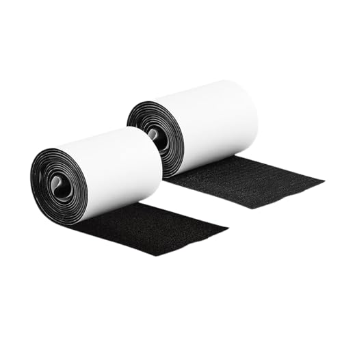 Klettband selbstklebend Set Extra Stark Breit Hakenband & Flauschband, Wiederverwendbare Klett Kabelbinder für Außenbereich Kabelmanagement, DIY-Projekte und mehr - Weiß 10cm x 6m von Funnytek