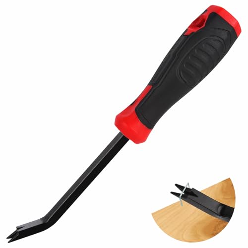 Robuster Heftklammerentferner, Werkzeug, Polsterheber, Heber, Heftklammerentferner, Zackenabzieher zum Entfernen von Heftklammern für Teppiche, Holzböden, Möbel (Schwarz-Rot) von Funnytek