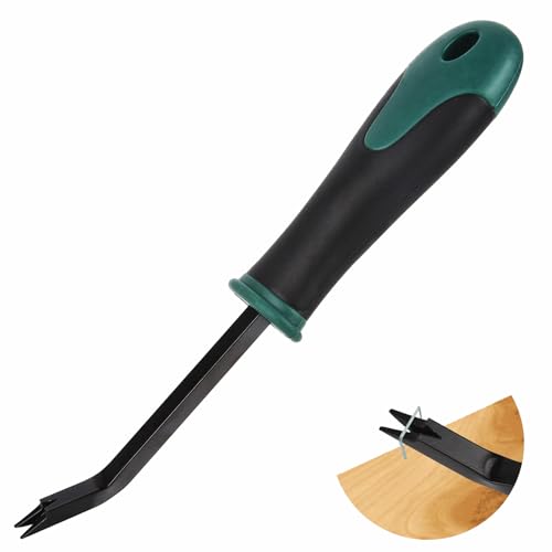 Robuster Heftklammerentferner, Werkzeug, Polsterheber, Heber, Heftklammerentferner, Zackenabzieher zum Entfernen von Heftklammern für Teppiche, Holzböden, Möbel (schwarz-grün) von Funnytek