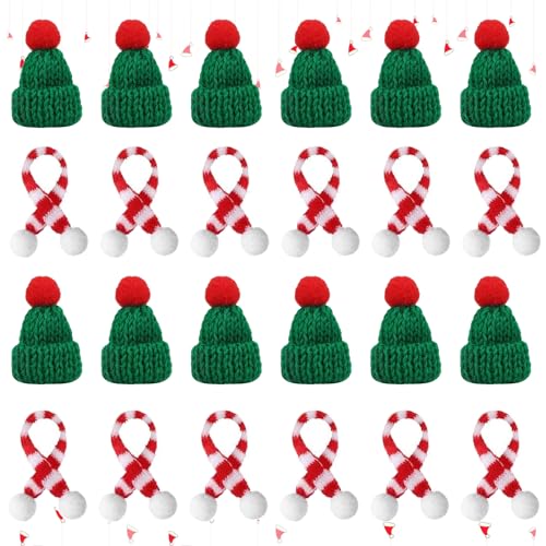 Funrelaxer 24 Stücke Mini Weihnachtsmütze und Schal Set, Mini-Strickmütze des Weihnachten, Kleine Weihnachtsmützen Set für Flaschen, hund und Puppen Funrelaxer 24 Stücke Mini Weihnachtsmütze und Schal Set, Mini-Strickmütze des Weihnachten, Kleine Weihnachtsmützen Set für Flaschen, hund und Puppen von Funrelaxer