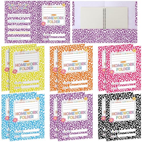Funrous 12 Stück Schreibtaschen-Ordner für Klassenzimmer, Hausaufgabenordner, mit zwei Taschen, Kompositionsmappe, Geschenke für Klassenzimmer, Zuhause, Büro, Grundschüler, Lehrer, Schulbedarf Funrous 12 Stück Schreibtaschen-Ordner für Klassenzimmer, Hausaufgabenordner, mit zwei Taschen, Kompositionsmappe, Geschenke für Klassenzimmer, Zuhause, Büro, Grundschüler, Lehrer, Schulbedarf von Funrous