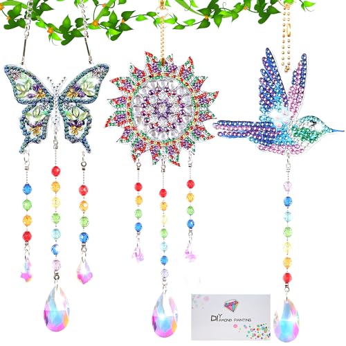 Funshot Diamond Painting Buntglas-Fensteraufkleber mit Diamant-Pinsel, 3 Stück Sonnenblume, Schmetterling, Vogel, Fensteraufkleber für Sonnenblenden, Diamant Kunst Set, Diamantmalerei Funshot Diamond Painting Buntglas-Fensteraufkleber mit Diamant-Pinsel, 3 Stück Sonnenblume, Schmetterling, Vogel, Fensteraufkleber für Sonnenblenden, Diamant Kunst Set, Diamantmalerei von Funshot