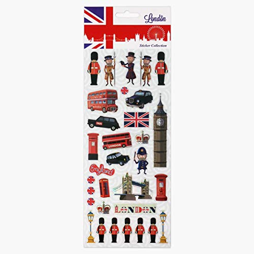 London Stickers for Children, Kids, Toddlers, Adults - Scrapbook Craft Decorating Activities and Party Bag Filler Favours - Fun Cool Cute Sticker Pack for Boys Girls von Funstickers