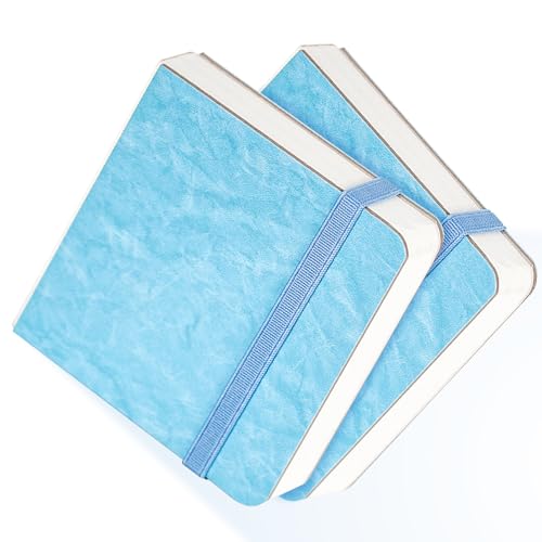 Funto Aquarell-Tagebuch, 2 Stück, 3.9x3.9", je 44 Seiten, kaltgepresst, 100% Baumwolle, PU-Leder, Blauer Hardcover, abnehmbares Gummiband, Kunstbedarf für Aquarell und gemischte Medien Funto Aquarell-Tagebuch, 2 Stück, 3.9x3.9", je 44 Seiten, kaltgepresst, 100% Baumwolle, PU-Leder, Blauer Hardcover, abnehmbares Gummiband, Kunstbedarf für Aquarell und gemischte Medien von Funto