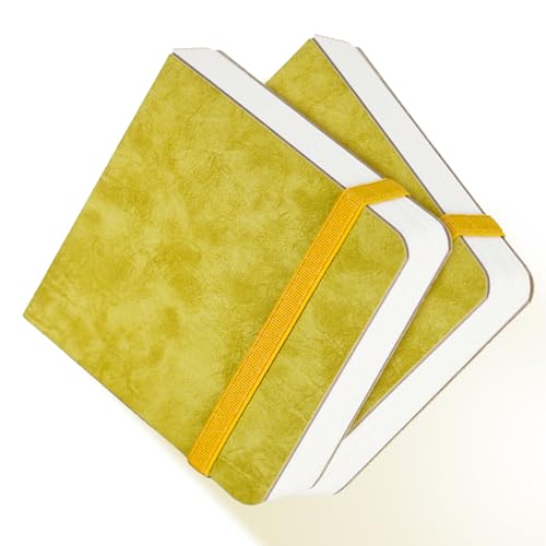 Funto Aquarell-Tagebuch, 2 Stück, 3.9x3.9", je 44 Seiten, kaltgepresst, 100% Baumwolle, PU-Leder, grünes Hardcover, abnehmbares Gummiband, Kunstbedarf für Aquarell und gemischte Medien Funto Aquarell-Tagebuch, 2 Stück, 3.9x3.9", je 44 Seiten, kaltgepresst, 100% Baumwolle, PU-Leder, grünes Hardcover, abnehmbares Gummiband, Kunstbedarf für Aquarell und gemischte Medien von Funto