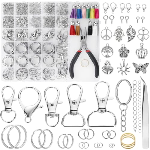 Funtopia 740 Stk Schlüsselanhänger Set,Schlüsselring Edelstahl,Schlüsselanhänger Selber Machen diy Geldbörse,Schlüsselband mit Klein Karabiner Basteln Ringe Karabinerhaken Drehgelenk Zubehör. Funtopia 740 Stk Schlüsselanhänger Set,Schlüsselring Edelstahl,Schlüsselanhänger Selber Machen diy Geldbörse,Schlüsselband mit Klein Karabiner Basteln Ringe Karabinerhaken Drehgelenk Zubehör. von Funtopia