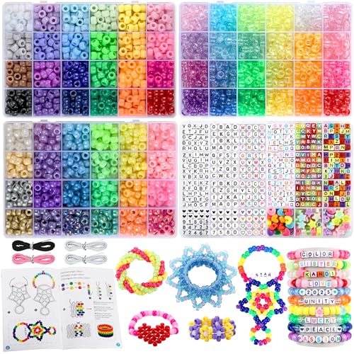 Funtopia Freundschaftsarmband-Set mit Buchstabenperlen, 10 Kandi-Manschetten-Designs, Regenbogen-Perlen für Schmuckherstellung und Bastelarbeiten, 4026-teiliges Set, 72 Farben, verschiedene Arten von Funtopia Freundschaftsarmband-Set mit Buchstabenperlen, 10 Kandi-Manschetten-Designs, Regenbogen-Perlen für Schmuckherstellung und Bastelarbeiten, 4026-teiliges Set, 72 Farben, verschiedene Arten von von Funtopia