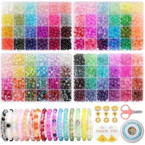 Glasperlen zur Schmuckherstellung, 8 mm, 4 Arten, 96 Farben, Glasperlen, Armbandherstellung, 2276 runde Kristallperlen für Armbänder, Halsketten, Ohrringe, DIY Handwerk Glasperlen zur Schmuckherstellung, 8 mm, 4 Arten, 96 Farben, Glasperlen, Armbandherstellung, 2276 runde Kristallperlen für Armbänder, Halsketten, Ohrringe, DIY Handwerk von Funtopia