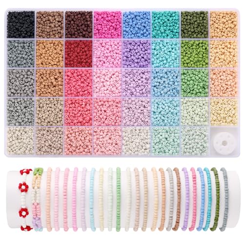 Rocailles-Perlen, matt, 39 Farben, mattiert, für Armbandherstellung, Freundschaftsarmband, Perlen für Mädchen und Erwachsene, kleine Perlen für Schmuckherstellung, DIY, Handwerk, Geschenk Rocailles-Perlen, matt, 39 Farben, mattiert, für Armbandherstellung, Freundschaftsarmband, Perlen für Mädchen und Erwachsene, kleine Perlen für Schmuckherstellung, DIY, Handwerk, Geschenk von Funtopia