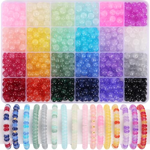 Rondelle-Perlen, 8 mm, Abakus-Glasperlen für Armbänder, Edelsteinperlen zur Schmuckherstellung, 24 Farben, Abstandshalter für Armband, Halskette, DIY, Handwerk, Schmuckherstellung, 5 x 8 mm, 720 Stück Rondelle-Perlen, 8 mm, Abakus-Glasperlen für Armbänder, Edelsteinperlen zur Schmuckherstellung, 24 Farben, Abstandshalter für Armband, Halskette, DIY, Handwerk, Schmuckherstellung, 5 x 8 mm, 720 Stück von Funtopia
