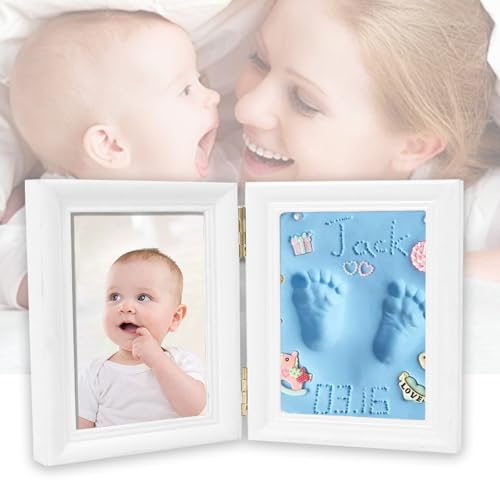 Tintenloses Hand- und Fußabdruck-Set, Baby-Handabdruck und Fußabdruck, Ton-Bilderrahmen, Erinnerungs-Bilderrahmen für Baby-Wunschliste, Geschenk für Neugeborene, Haustierpfotenabdruck-Set Tintenloses Hand- und Fußabdruck-Set, Baby-Handabdruck und Fußabdruck, Ton-Bilderrahmen, Erinnerungs-Bilderrahmen für Baby-Wunschliste, Geschenk für Neugeborene, Haustierpfotenabdruck-Set von Funvalley Surperfect