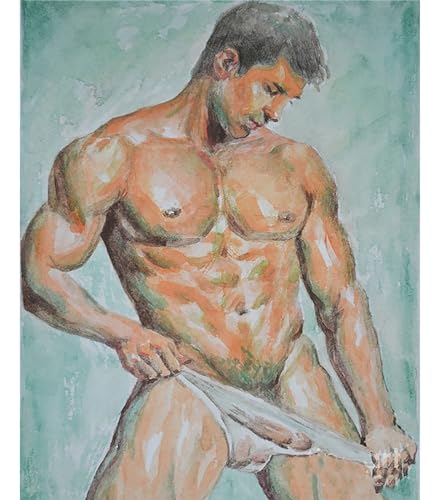 Diamond Painting Sexy Männer, 5D Diamond Painting Erwachsene Kinder mit Diamond Painting Zubehör, Diamond-Painting bilder Round Full Drill Set mädchen Geschenk für Home Wall Décor 60x90cm B22 von Funxer