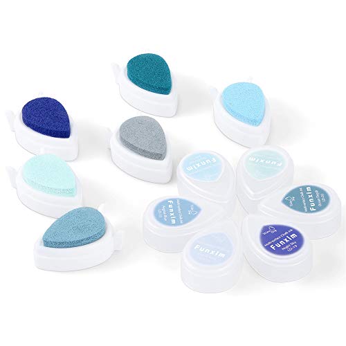 Funxim Stempelkissen Blau Ink Pad Fingerabdrücke Set, zum Papier Handwerk Stoff Malerei Basteln und zum kreativen Gestalten 6er Set Funxim Stempelkissen Blau Ink Pad Fingerabdrücke Set, zum Papier Handwerk Stoff Malerei Basteln und zum kreativen Gestalten 6er Set von Funxim