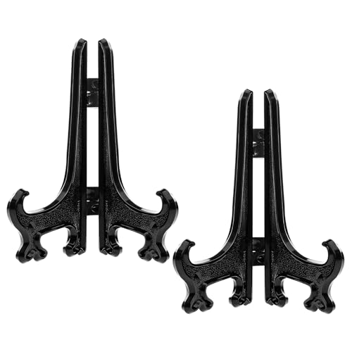 Funzhan 2pcs Schwarz Plastik Acryl Staffelei Fold-Display-Ständer Plastik Bilderrahmen Platten ständer Halter - 12.5 cm von Funzhan