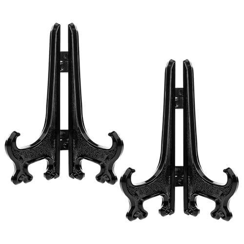 Funzhan 2pcs Schwarz Plastik Acryl Staffelei Fold-Display-Ständer Plastik Bilderrahmen Platten ständer Halter - 15 CM von Funzhan