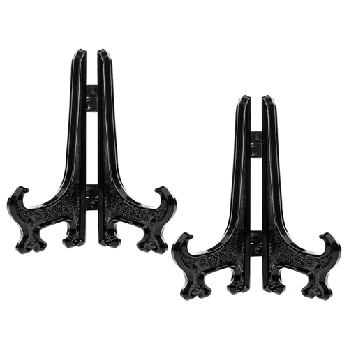 Funzhan 2pcs Schwarz Plastik Acryl Staffelei Fold-Display-Ständer Plastik Bilderrahmen Platten ständer Halter - 7.5 cm Funzhan 2pcs Schwarz Plastik Acryl Staffelei Fold-Display-Ständer Plastik Bilderrahmen Platten ständer Halter - 7.5 cm von Funzhan