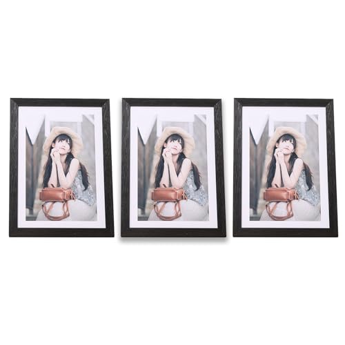 Furforstk bilderrahmen 15x20 Schwarz 3 Stück bilderrahmen holz, fotorahmen, bilder rahmen, photo frames for wall, picture frame für Fotos und Bilder - Wand- oder Tischaufsteller von Furforstk