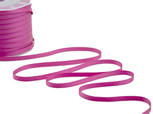 FLORMARC Furlanis-Doppelsatinband, Italienische Gewebe-Pfingstrosenfarbe, 6 mm x 100 m, Pink Pfingstrose von Furlanis