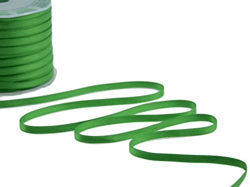Furlanis Doppelsatinband, Italienische Gewebe-Flaggegrün, 6 mm x 25 m, Rayon, Grüner Flagge von Furlanis