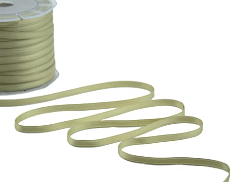 Furlanis Doppelsatinband, Italienische Gewebe-Antiquarisch Goldfarbe, 6 mm x 100 m, Seide, Antikgold von Furlanis