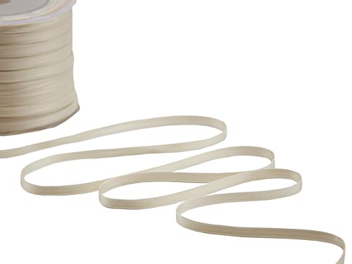 Furlanis A1006 35 Doppelsatinband, Italienische Gewebe-Elfenbeinfarbe, 6 mm x 100 m, Satin, Elfenbein, Meter von Furlanis