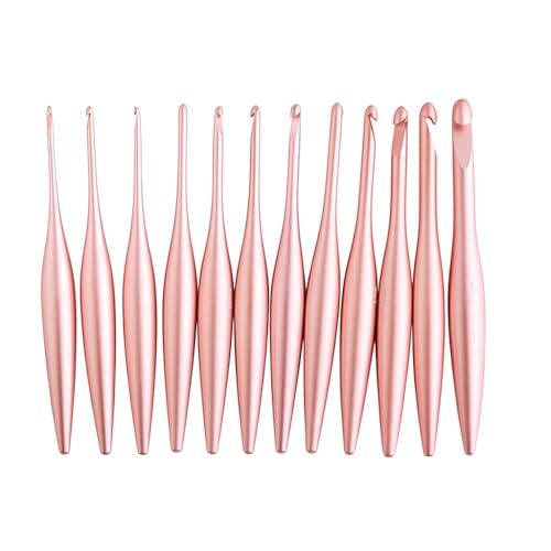 Furls CrochetBlush Streamline, Metall, poliert und mattiert, Häkelnadeln mit ergonomischem Griff, 17,8 cm (Blush – Matt, E – 3,50 mm) von Furls Crochet