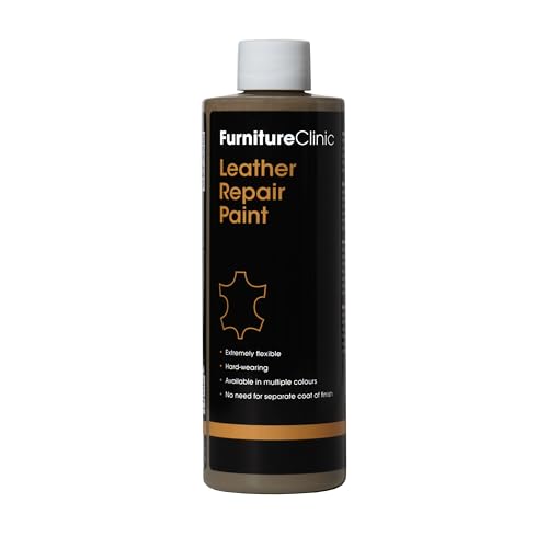 Furniture Clinic Lederreparatur-Farbe & Farbauffrischung | Selbstversiegelnder Lederfarbstoff für schnelle + einfache Ledersanierung | Ledersofas, Autositze, Lederschuhe, Leder (Beige, 250ml) von Furniture Clinic