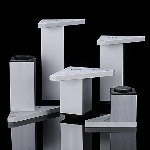Furniture legs YHPD 4 × Möbelbeine aus Metall, verstellbare Füße für Badmöbel, Stützbeine aus Vierkantsilber, Lagergewicht 400 kg, verstellbar 1 cm, Höhe 6 bis 30 cm, geeignet für DIY-Projekte von Furniture legs