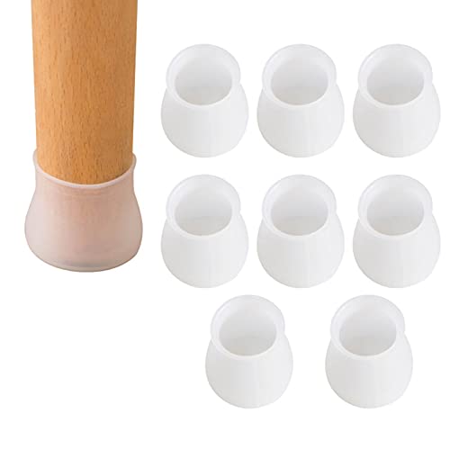 Furniture mat Stuhlbeinschutzhülle, Leise, Weich, Fußpolster, Stuhlkappe, Schoner, Für Innen- Oder Außentische, Stühle, Möbelbeine (8 Stück) (Color : White, Size : Round) von Furniture mat