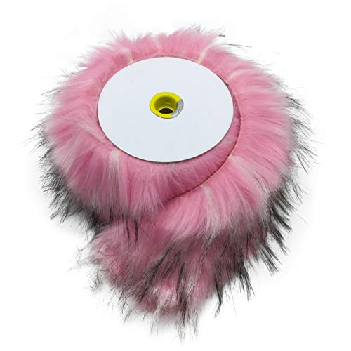 Furryvalley Kunstfell Bordüre Kunstpelz des Fuchs Marderhunds Handarbeit Material fusseliger Schmuck für Hausschuhe Pantoffel Kragen Kuscheltier Dekoration 2 Yards (Rosa) von Furryvalley