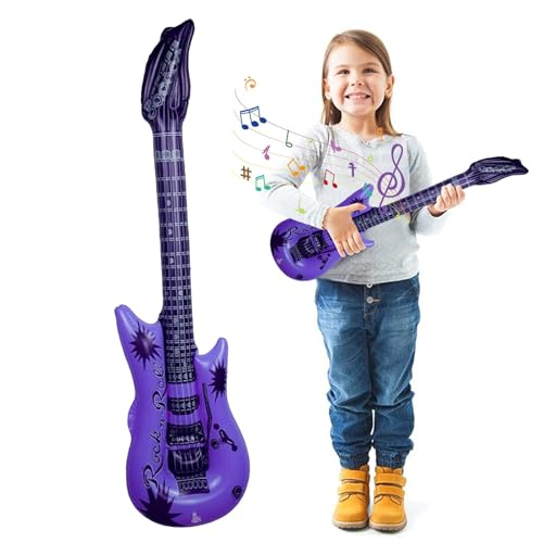 Furtryvl Aufblasbare Gitarre, aufblasbare Gitarren - Aufblasen von Gitarreninstrumenten | Aufblasendes Gitarrenspielzeug für Kinder, lustige Musikinstrumente, aufblasbare Requisiten für die Dekoration von Furtryvl