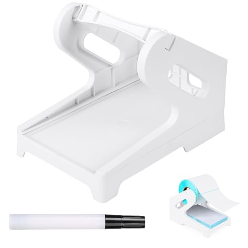 Furuising 1 Stück Thermo Etikettenhalter für Rollen und Endlosetiketten, 2-in-1 Thermo-Versandetikettenhalter, Thermoetikettenhalter mit Reinigungsstift für Desktop-Etikettendrucker (Weiß) von Furuising