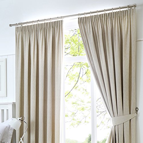 Fusion Dijon Paar Bleistift-Faltenvorhänge, Polyester, Natur, 229 x 137cm Fusion Dijon Paar Bleistift-Faltenvorhänge, Polyester, Natur, 229 x 137cm von Fusion