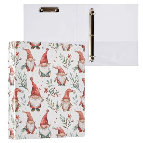 3-Ringbuch mit Weihnachtswichteln, 3,8 cm, dekorativer D-Ringordner mit Klemmbrett und 3 transparenten Taschen, hält 200 Blatt A4-Papier, wasserdichte Ordner für Schule, Zuhause, Büro 3-Ringbuch mit Weihnachtswichteln, 3,8 cm, dekorativer D-Ringordner mit Klemmbrett und 3 transparenten Taschen, hält 200 Blatt A4-Papier, wasserdichte Ordner für Schule, Zuhause, Büro von Fustylead