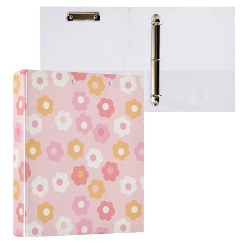 70er Jahre grooviger Retro-Stil, bunte Gänseblümchen, 3,8 cm, dekorativer D-Ringordner mit Klemmbrett und 3 transparenten Taschen, hält 200 Blatt A4-Papier, wasserdichte Ordner für Schule, Zuhause 70er Jahre grooviger Retro-Stil, bunte Gänseblümchen, 3,8 cm, dekorativer D-Ringordner mit Klemmbrett und 3 transparenten Taschen, hält 200 Blatt A4-Papier, wasserdichte Ordner für Schule, Zuhause von Fustylead
