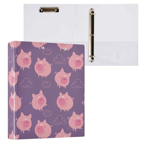 Cute Pig and Cloud 3-Ringbuch, 3,8 cm, dekorativer D-Ringordner mit Klemmbrett und 3 transparenten Taschen, hält 200 Blatt A4-Papier, wasserdichte Ordner für Schule, Zuhause, Büro Cute Pig and Cloud 3-Ringbuch, 3,8 cm, dekorativer D-Ringordner mit Klemmbrett und 3 transparenten Taschen, hält 200 Blatt A4-Papier, wasserdichte Ordner für Schule, Zuhause, Büro von Fustylead