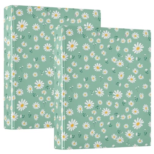 Lovely Daisy Flower on Mint Green 3-Ringbuch, 3,8 cm, dekorativer D-Ringordner mit Klemmbrett und 3 transparenten Taschen, hält 200 Blatt A4-Papier, wasserdichte Ordner für Schule, Zuhause, Büro, 2 Lovely Daisy Flower on Mint Green 3-Ringbuch, 3,8 cm, dekorativer D-Ringordner mit Klemmbrett und 3 transparenten Taschen, hält 200 Blatt A4-Papier, wasserdichte Ordner für Schule, Zuhause, Büro, 2 von Fustylead