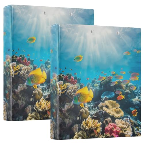 Ocean Animal 3-Ringbuch mit 3 Ringen, 3,8 cm, dekorativer D-Ringordner mit Klemmbrett und 3 transparenten Taschen, hält 200 Blatt A4-Papier, wasserdichte Ordner für Schule, Zuhause, Büro, 2 Stück Ocean Animal 3-Ringbuch mit 3 Ringen, 3,8 cm, dekorativer D-Ringordner mit Klemmbrett und 3 transparenten Taschen, hält 200 Blatt A4-Papier, wasserdichte Ordner für Schule, Zuhause, Büro, 2 Stück von Fustylead