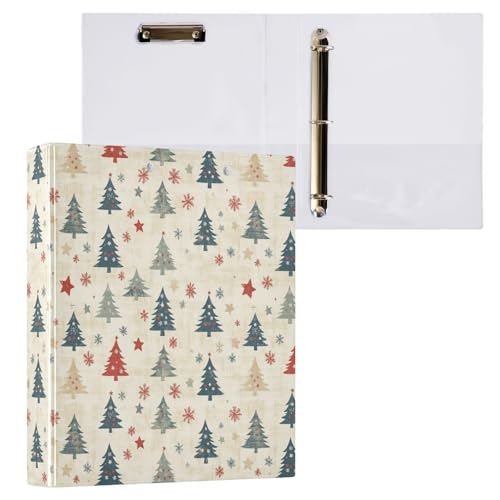 Rustikales Ringbuch mit 3 Ringen, 3,8 cm, dekoratives D-Ringbuch mit Klemmbrett und 3 transparenten Taschen, hält 200 Blatt A4-Papier, wasserdichte Ordner für Schule, Zuhause, Büro von Fustylead
