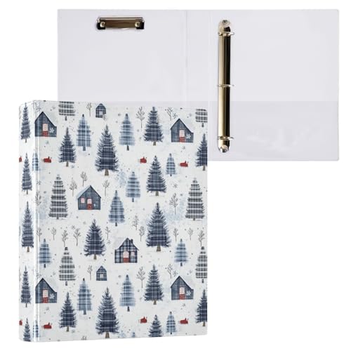 Winter Farmhouse Plaid Pine Trees 3-Ringbuch, 3,8 cm, dekorativer D-Ringordner mit Klemmbrett und 3 transparenten Taschen, hält 200 Blatt A4-Papier, wasserdichte Ordner für Schule, Zuhause, Büro Winter Farmhouse Plaid Pine Trees 3-Ringbuch, 3,8 cm, dekorativer D-Ringordner mit Klemmbrett und 3 transparenten Taschen, hält 200 Blatt A4-Papier, wasserdichte Ordner für Schule, Zuhause, Büro von Fustylead
