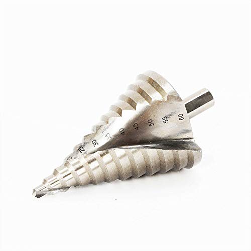 Futchoy 6-60mm HSS Kegelbohrer, Stufenbohrer, Fräser, Konusbohrer, Schälbohrer für Kunststoff, Holz, Metallblech - 13mm Grifflänge, 3-flammig, SDS-Plus, 1 Stück Futchoy 6-60mm HSS Kegelbohrer, Stufenbohrer, Fräser, Konusbohrer, Schälbohrer für Kunststoff, Holz, Metallblech - 13mm Grifflänge, 3-flammig, SDS-Plus, 1 Stück von Futchoy