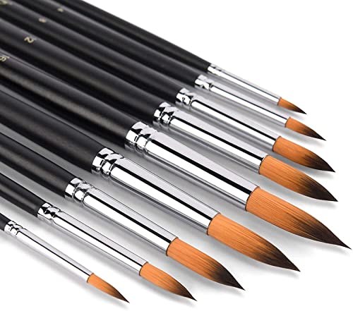 Pinsel Set Malen - 9 Stück Professionell Künstlerpinselset für Aquarell, Acryl, Ölgemälde, Gouache | Aquarell Pinsel, pinselset acrylfarben | Runde Pinsel Set Pinsel Set Malen - 9 Stück Professionell Künstlerpinselset für Aquarell, Acryl, Ölgemälde, Gouache | Aquarell Pinsel, pinselset acrylfarben | Runde Pinsel Set von Fuumuui
