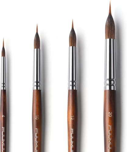 Fuumuui Linierer AquarellPinsel Professionell - 4 Stück Künstlerpinsel mit Farbspeicher und Bester Spitze für Aquarellmalerei, Flüssige Acrylfarben | Liner Pinsel, Spitz Pinsel Fuumuui Linierer AquarellPinsel Professionell - 4 Stück Künstlerpinsel mit Farbspeicher und Bester Spitze für Aquarellmalerei, Flüssige Acrylfarben | Liner Pinsel, Spitz Pinsel von Fuumuui