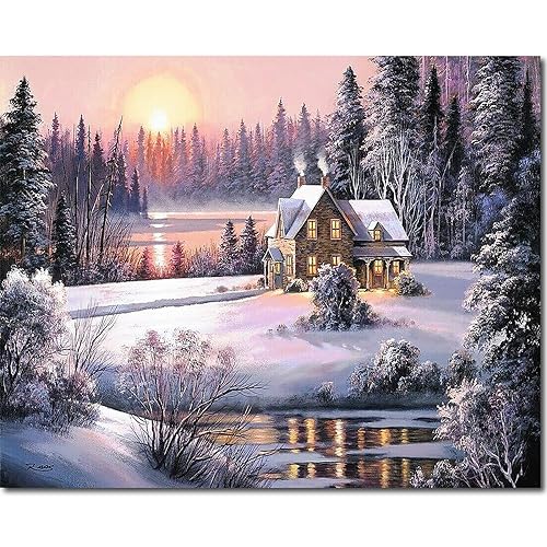 Fuumuui Malen Nach Zahlen Erwachsene und Kinder Anfänger Gemälde inklusive Pinsel und Acrylfarben 40 x 50 cm - Landschaft, Winter Sonnenaufgang Fuumuui Malen Nach Zahlen Erwachsene und Kinder Anfänger Gemälde inklusive Pinsel und Acrylfarben 40 x 50 cm - Landschaft, Winter Sonnenaufgang von Fuumuui